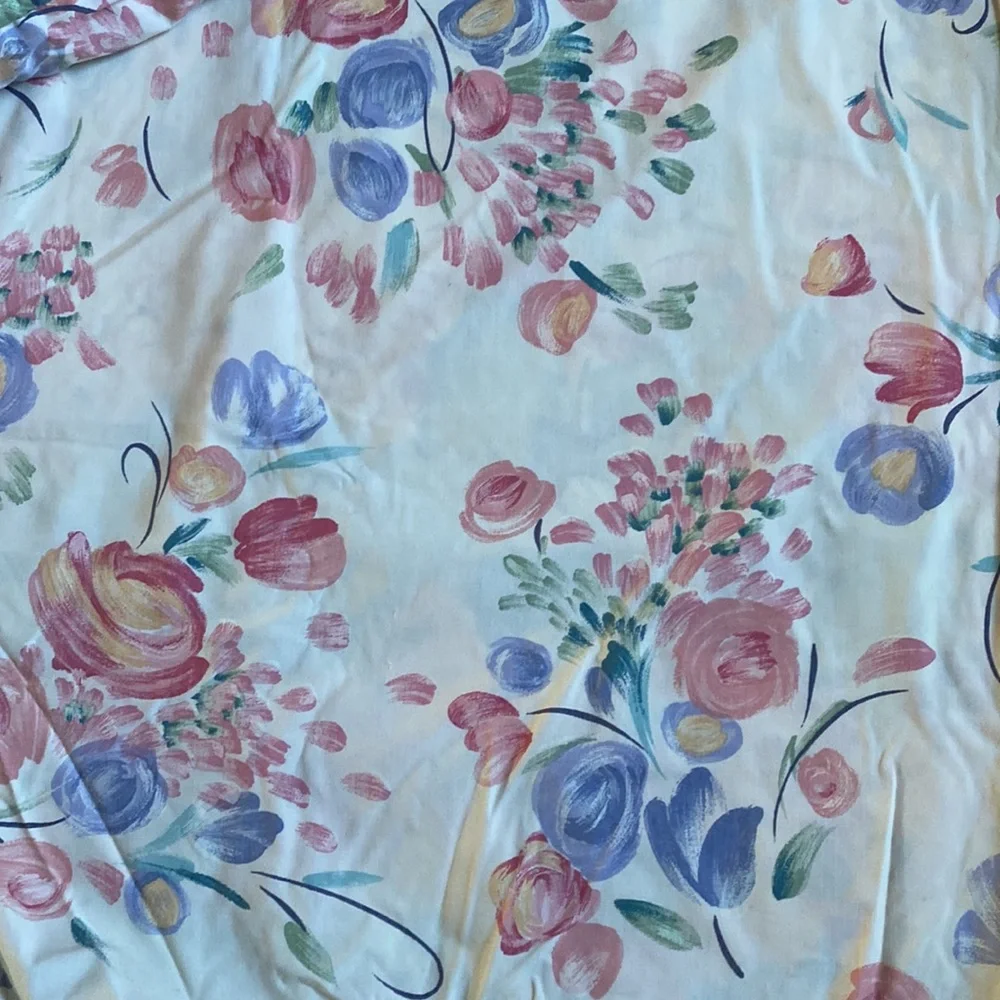 Watercolor Monet Like Colorful GRN Floral QUEEN Duvet Cover 2 Shams & Pillow SET
